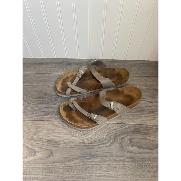 Birkenstock Mayari Women's Sz. 40 Sandals Stone Birko-Flor Nubuck, Leather - Picture 1 of 5